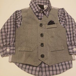 Van Heusen 24 month Purple and Gray Top and Vest